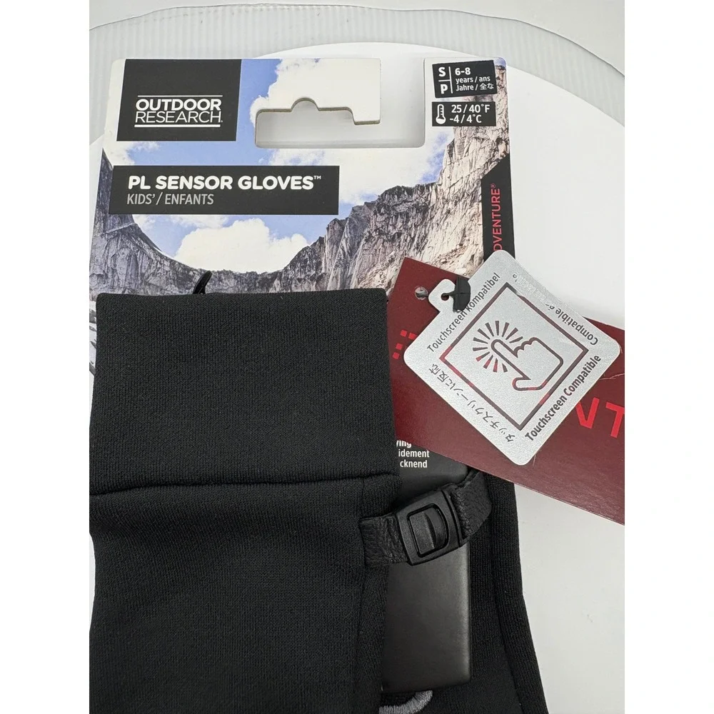 Outdoor‎ Research Kids PL Sensor Gloves Touchscreen Compatible Black Size S